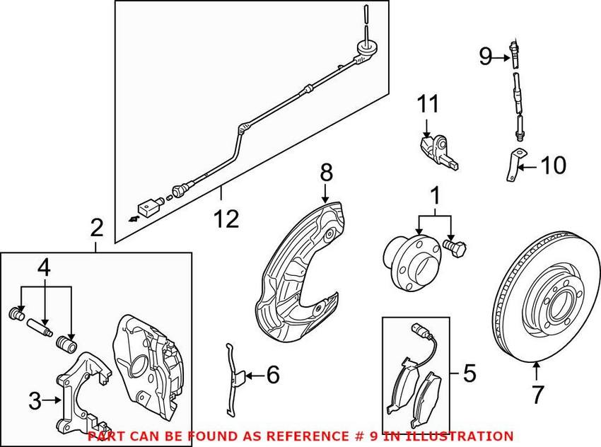 VW Brake Hose - Front 1K0611701L